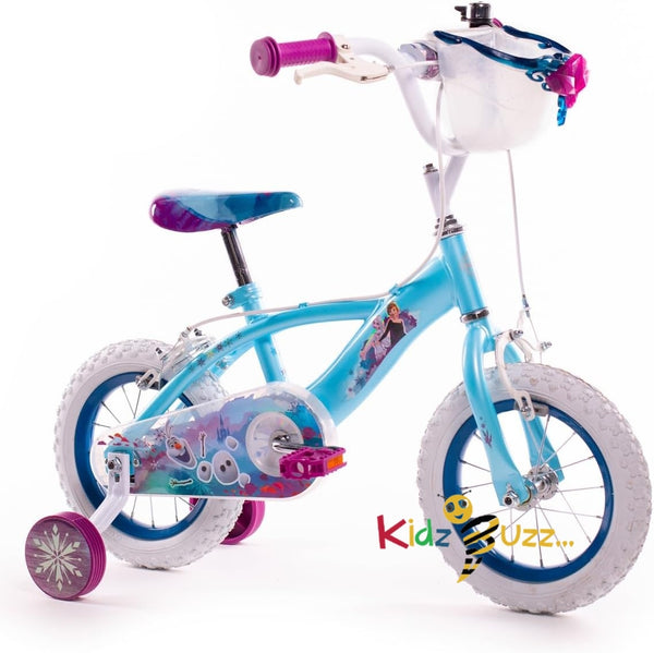 Huffy Frozen 12 Inch Girls Bike - 3-5 Years Sky Blue + Front Carrying Basket
