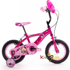 Huffy Disney Minnie Mouse Kids Bike 12 Inch Pink For 3-5 Year Old with stabilisers