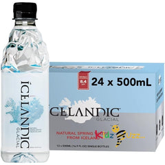 Icelandic Glacial Premium Still Water 500ml Recycled PET Bottles x 24 Per Pack – Alkaline/Low PH, Recycled Packaging, BPA Free, Carbon Neutral from Icelandic Spring. Low TDS and Mineral Content.