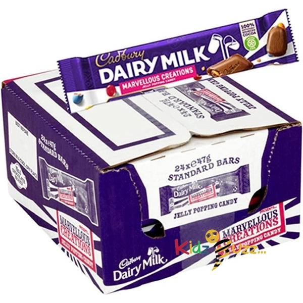Cadbury Dairy Milk Marvellous Creations Jelly Popping Candy BAR 47g Pack of 24