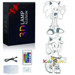 3D Night Light Toy 3 Patterns 16 Color Changes with Remote Control Touch