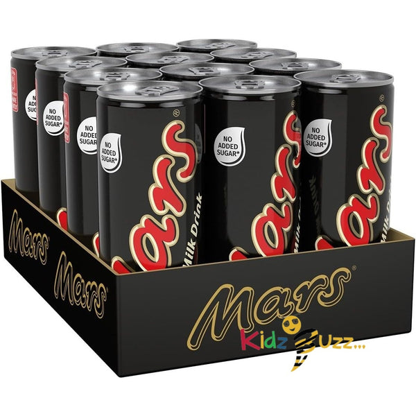 Mars Milk Chocolate Ready To Drink Can, 250ml (Pack of 12), No Added Sugar, Vegetarian - kidzbuzzz