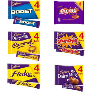 Cadbury Crunchie Chocolates Gift Bundle | Boost Bar 4 x 40g | Milk Caramel 4 x 37g | Flake 4 x 20g | Picnic 4 x 38g | Crunchie 4 x 32g | Dairy Milk 4 x 36g | Great Birthday Present Idea