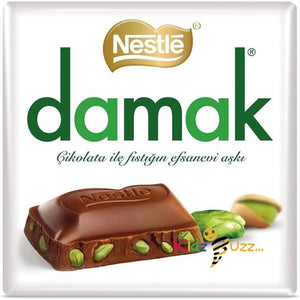 Damak Milk Chocolate with Pistachio 60g((Full Box)) Delicious Tasty And Twisty Treat Gift Hamper, For Christmas,Birthday,Easter Gift