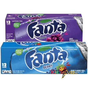 Fanta Grape and Berry Flavoured Soda 355ml (12 cans Each) Drink Cans