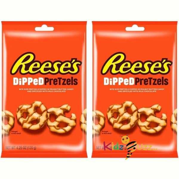 Peanut Butter Pretzel Bundle Consisting of Reese's Chocolate Dipped Pretzels 120g 2 Pack