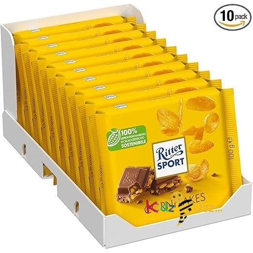 Ritter Sport Milk Chocolate Cornflakes 100g Pack of 10
