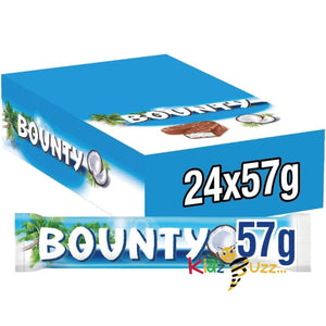 Bounty Coconut & Milk Chocolate Box, Bulk Chocolate Bars, Duo, 24 x 57g
