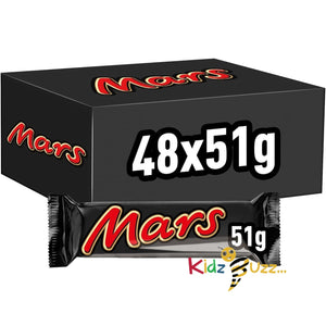 Mars Chocolate Bars, with Caramel, Nougat and Milk Chocolate Bulk Box, 48 Packs of 51g