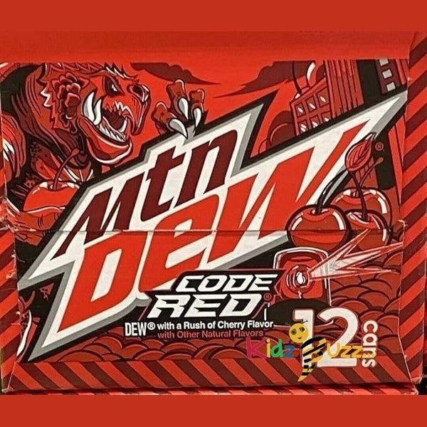Mountain Dew Code Red, Cherry Flavour, 12 Pack of 12 oz Cans