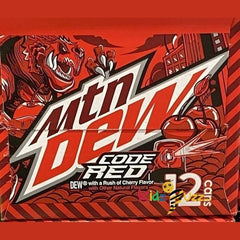 Mountain Dew Code Red, Cherry Flavour, 12 Pack of 12 oz Cans