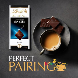 Lindt Excellence Dark Chocolate with a Touch of Sea Salt Pack of 10 (100g Each) – Premium Swiss Luxury Chocolate Gift Set, Rich Dark Cocoa with Delicate Sea Salt Crystals