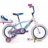 Huffy Frozen Girls Bike 14" for ages 4-6- Sky Blue & White with Enchanting Sleigh