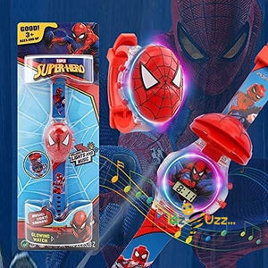 Spider Man Kids Watch with Music Multicolor 3D LED Watch Light Glowing
