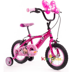 Huffy Disney Minnie Mouse Kids Bike 12 Inch Pink For 3-5 Year Old with stabilisers