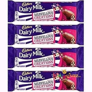 Dairy Milk Marvellous Creations Jelly Beans Popping Candy Chocolate Bar 47g 4 Pack