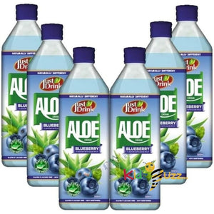 Just Drink Aloe Tropical,Blueberry Drink 500ml (Pack of 12, Blueberry)