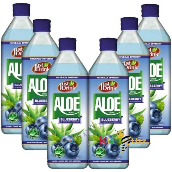 Just Drink Aloe Tropical,Blueberry Drink 500ml (Pack of 12, Blueberry) - kidzbuzzz