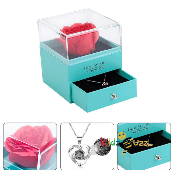 Rose with Love You Necklace- Best Gift For Women