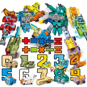Number Robots Transforming Action Figure Toys for Montessori( Pack OF 1)