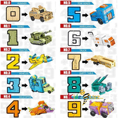 Number Robots Transforming Action Figure Toys for Montessori