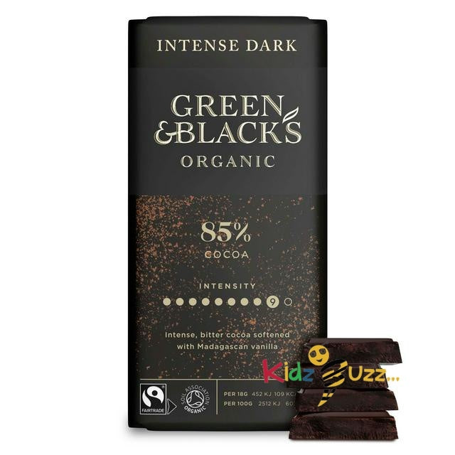 Green & Black's Organic Chocolate , 85% Cocoa Pack Of 1
