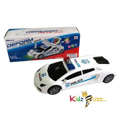 Police Deform Car With Light & Sound Effect For Kids 3+ Ages