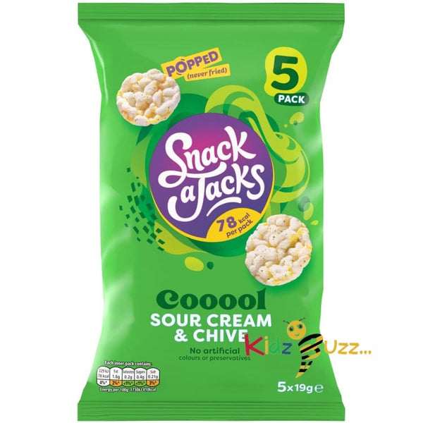 Snack a Jacks Cool Sour Cream & Chive Rice Cakes 5 x 19g