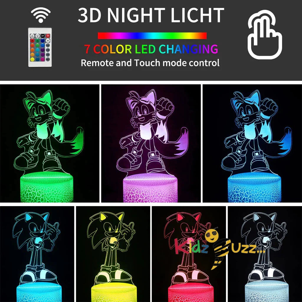 3D Night Light Toy 3 Patterns 16 Color Changes with Remote Control Touch