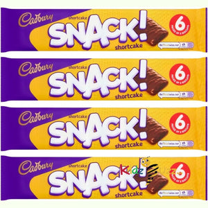 Cadburys Snack Shortcake Multipack Bundle -X 4,  120g Multipacks (6 Packs Of 2 Biscuits In Each Multipack)