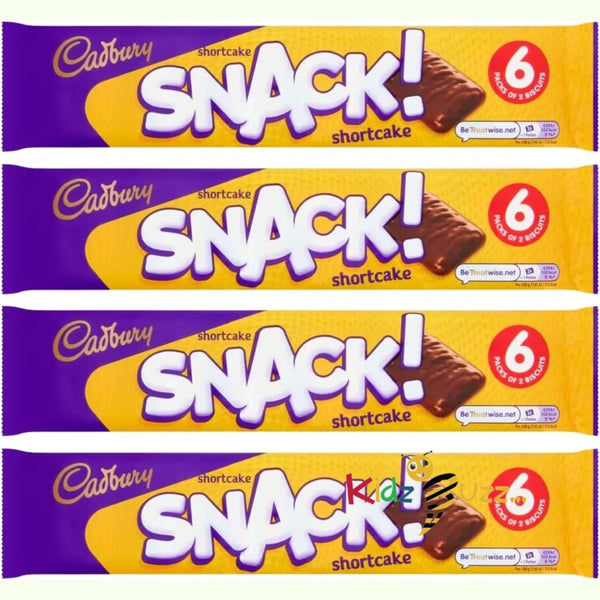 Cadburys Snack Shortcake Multipack Bundle -X 4, 120g Multipacks 6 Packs Of 2 Biscuits In Each Multipack