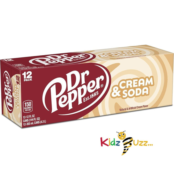 Dr Pepper Drink Can 355ml Pack, Cream Soda, 4260 millilitre, Pack of 12