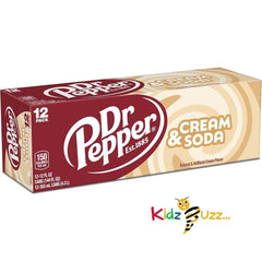 Dr Pepper Drink Can 355ml Pack, Cream Soda, 4260 millilitre, Pack of 12