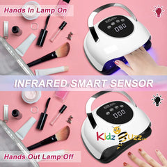 UV LED Nail Lamp, 220W Professional Faster UV Nail Dryer with 4 Timers, Touch Screen, Automatic Sensor