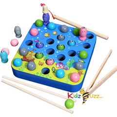 Cartoon Magnetic Fishing Game Toy-Toy with Pole Clamp Chopsticks-Montessori Toys Fishing Pole Game Play Set for Toddlers Kids Boys and Girls