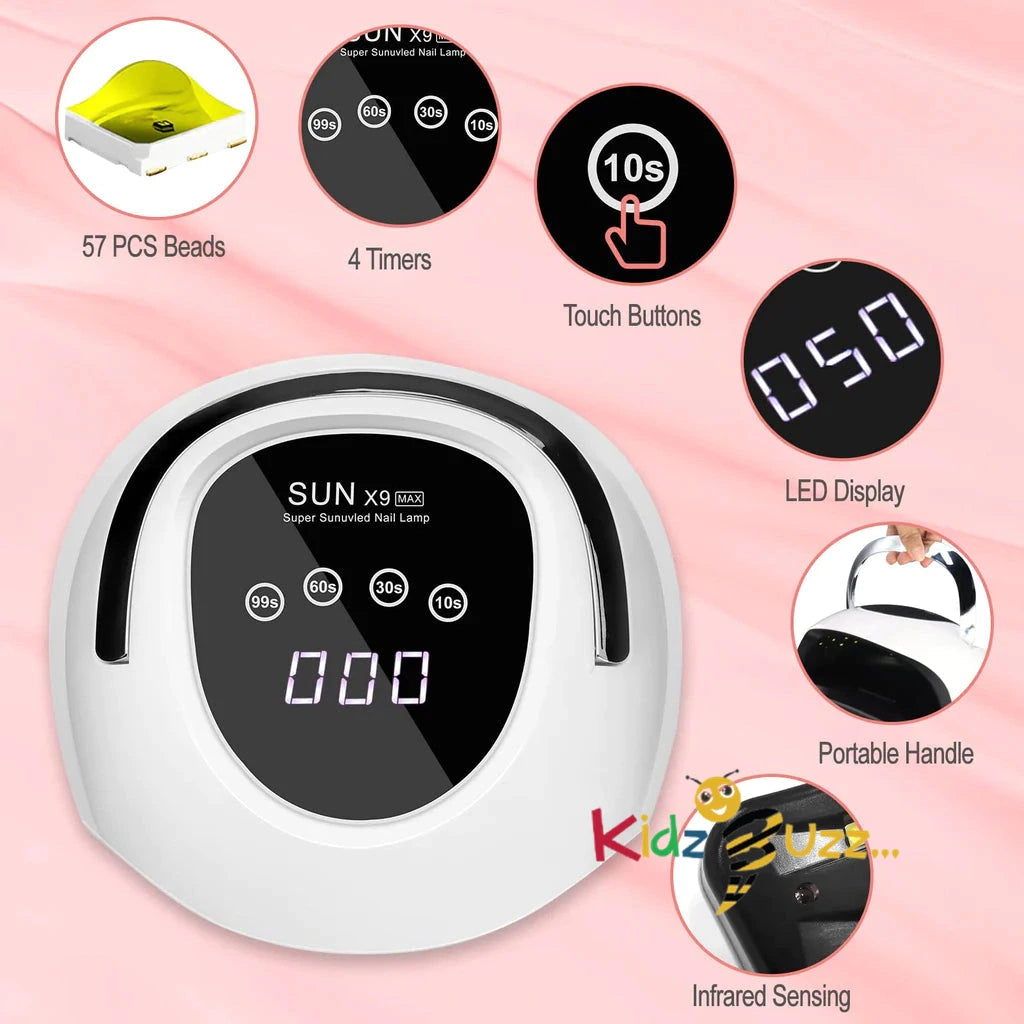 UV LED Nail Lamp, 220W Professional Faster UV Nail Dryer with 4 Timers, Touch Screen, Automatic Sensor