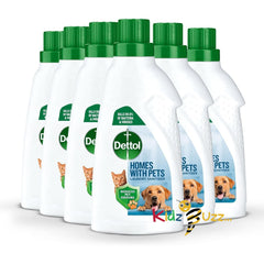 Dettol Laundry Sanitiser, Homes with pets, Fresh Breeze, 4.5L Total (750ml x 6pck) Eliminates Pet Odours, Cleanser & Disinfectant, Kills 99.9 Percent of Bacteria - kidzbuzzz