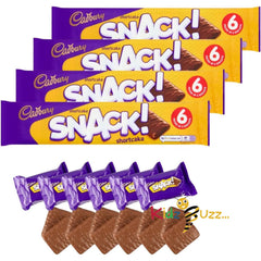 Cadburys Snack Shortcake Multipack Bundle -X 4, 120g Multipacks 6 Packs Of 2 Biscuits In Each Multipack