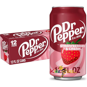Dr Pepper Strawberries and Cream Soda, 12 fl oz cans, 12 Pack