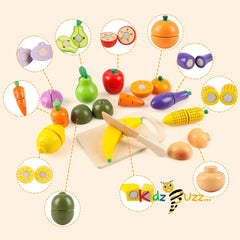 Wooden fruit Vegetables Cutting Set
