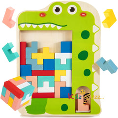 New Wooden Blocks Puzzle Brain Teasers Toy - Educational Toy Pattern Blocks