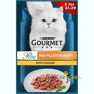 Gourmet PERLE Cat Wet Food 26 x 85g PMP (Mini Filliet in Gravy with Chicken)