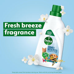 Dettol Laundry Sanitiser, Homes with pets, Fresh Breeze, 4.5L Total (750ml x 6pck) Eliminates Pet Odours, Cleanser & Disinfectant, Kills 99.9 Percent of Bacteria - kidzbuzzz