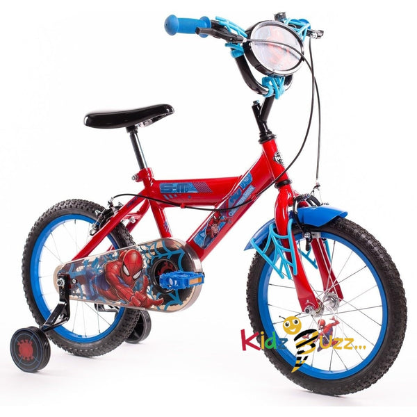 Huffy Spiderman 16 Inch Boys Bike - 5-7 Years - Red + Web Features