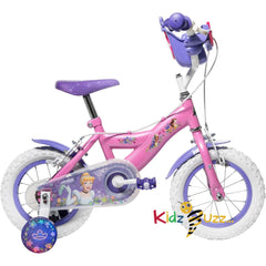 Huffy Disney Princess 12" Girls Bike with Training Wheels & Front Doll Carrier – Ideal for Kids Aged 3 to 5, Pink
