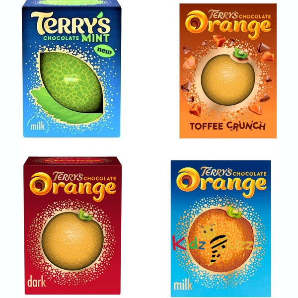Chocolate Orange Bundle With Terry's Chocolate Orange 152g, Dark Chocolate 157g, Toffee Crunch 152g and Chocolate Mint 145g 4 Pack
