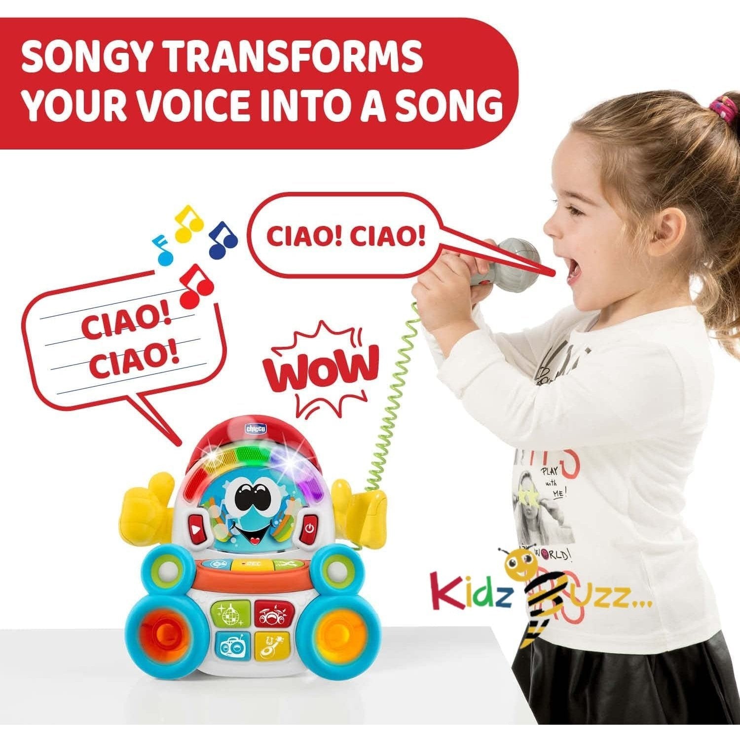 Chicco- Karaoke Set Songy the Singer, White Spanish Language