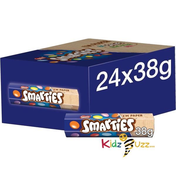 Smarties Milk Chocolate Tubes Multipack – Colourful Chocolate Sweets 24 x 38g
