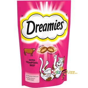 Dreamies Cat Treats, Tasty Snacks with tempting beef, 8 X 60 g