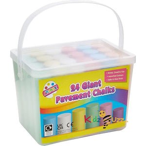 24 Giant Pavement Chalks in Tub